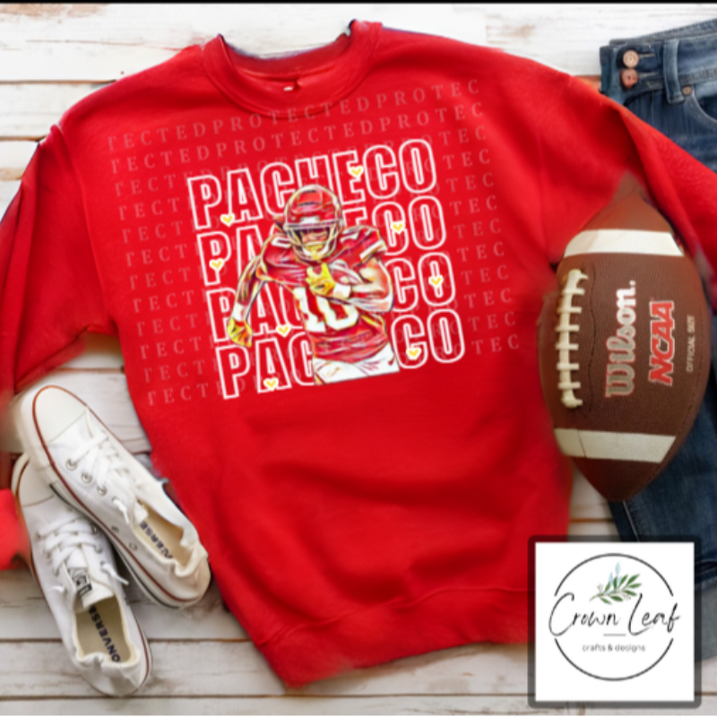 Pacheco Hearts [Red Gildan Long-Sleeve Tee, Crewneck Sweatshirt, Hoodie or Heather Red Bella Canvas Tee Shirt]  Main Image